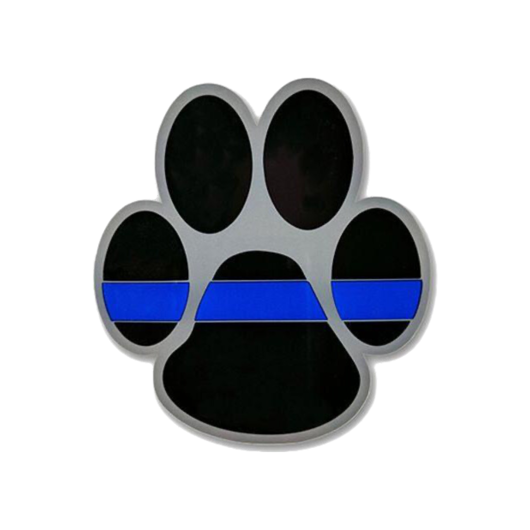 Thin Blue Line Paw Sticker 3x3.5 inches