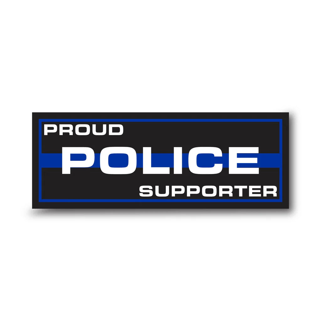 Proud Police Supporter Thin Blue Line Sticker, Rectangle