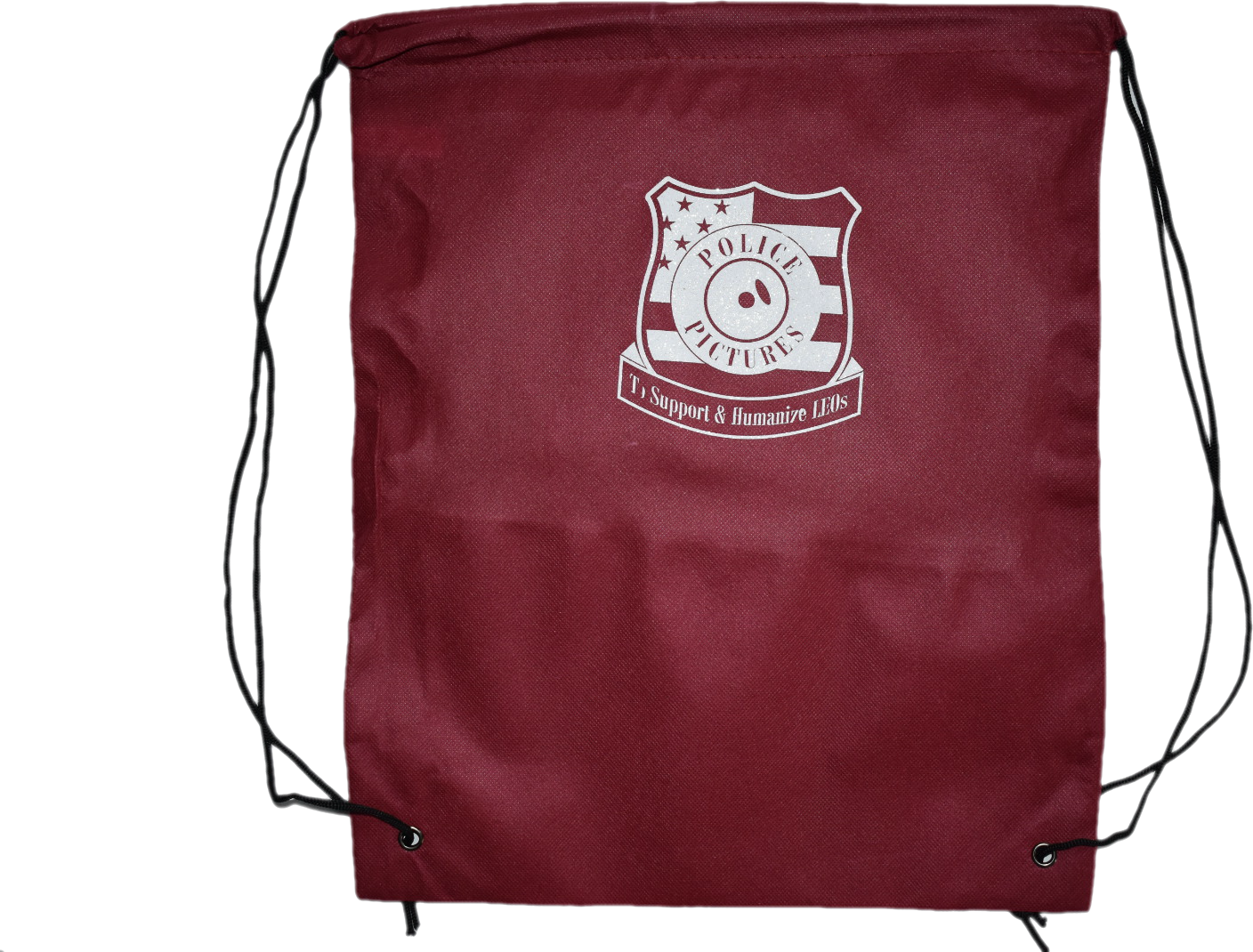 Police Pictures Drawstring Bag