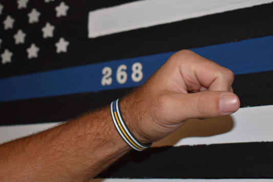 Thin Gold Line - Thin Blue Line Wristband