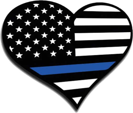 Heart Thin Blue Line Sticker