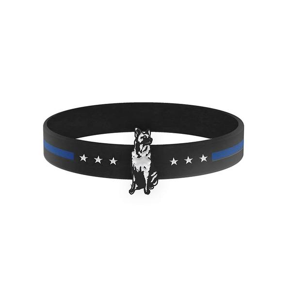 Thin blue line leather hotsell dog collar