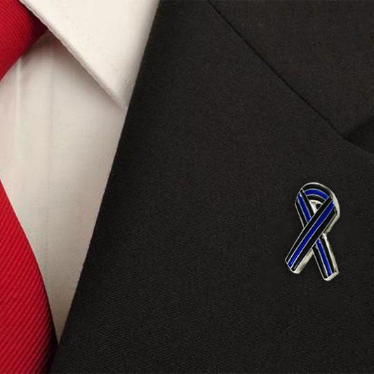 Thin Blue Line Ribbon Pin