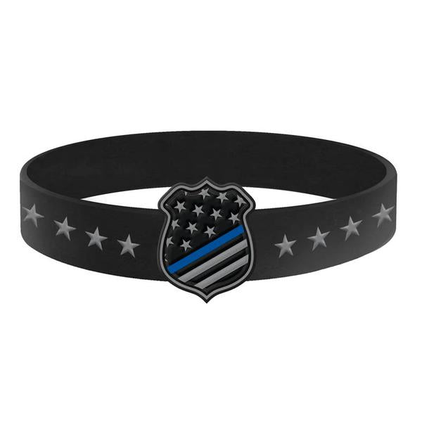 First Responders' Bridge Silicone Bracelet - Thin Blue Line USA