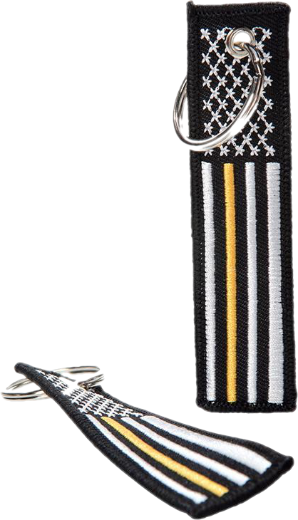 Thin Gold Line Dispatcher American Flag Patch Key Chain