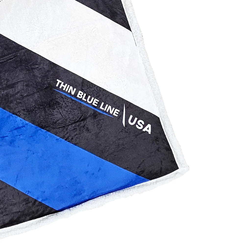 Thin Blue Line Sherpa Throw Blanket