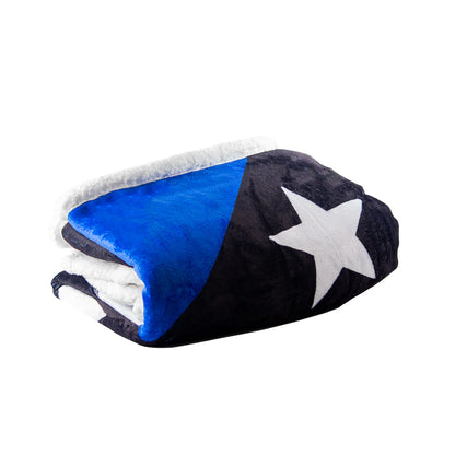 Thin Blue Line Sherpa Throw Blanket