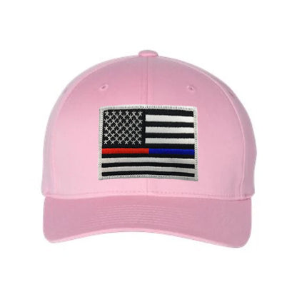 FlexFit Dual Line American Flag Hat, Pink - FOF