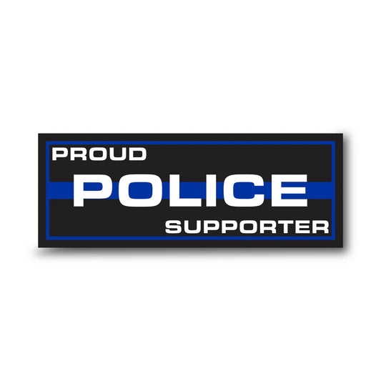 Proud Police Supporter Thin Blue Line Sticker, Rectangle