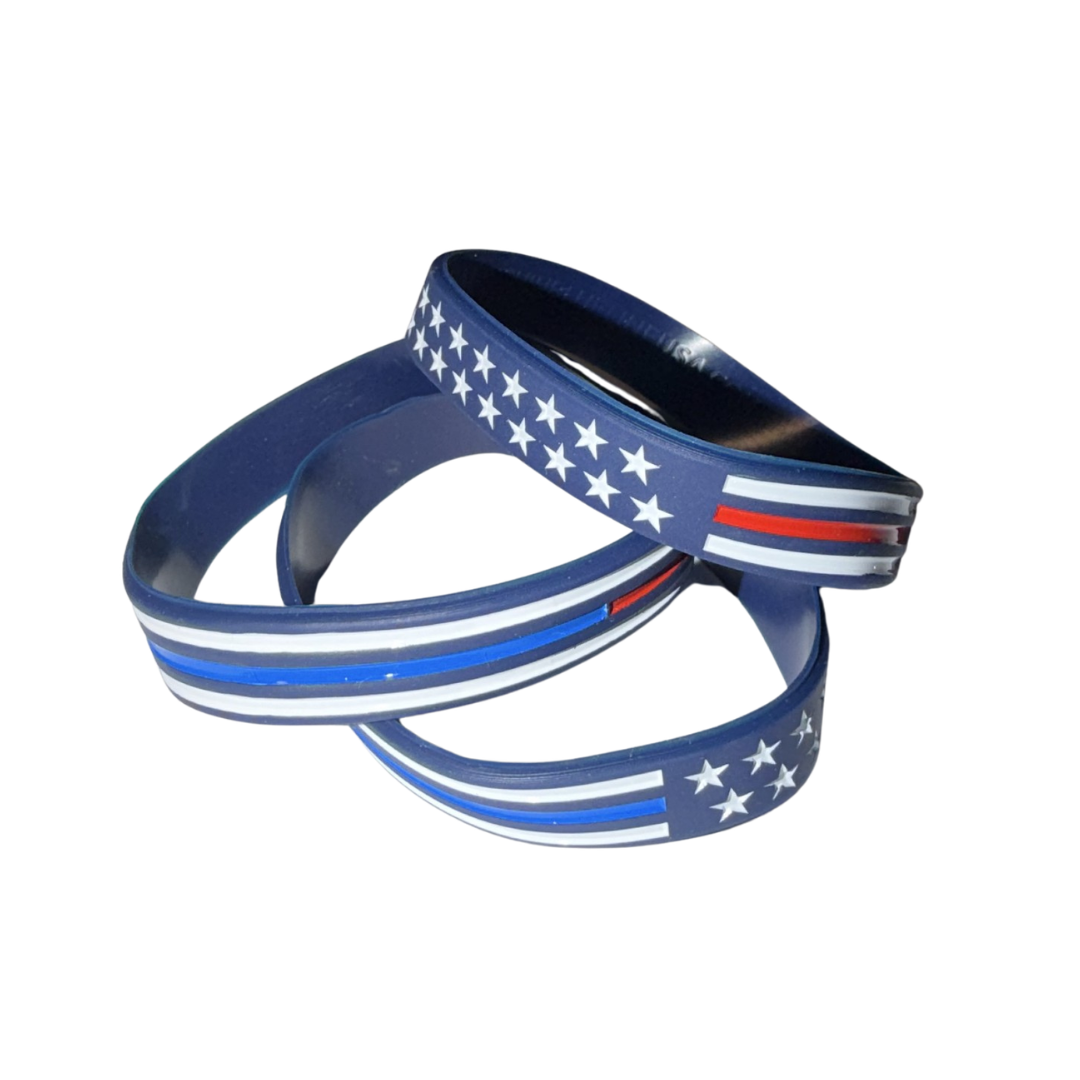 Thin Blue/ Thin Red Line Wristband