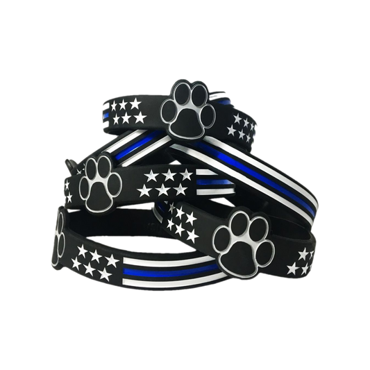 Thin Blue Line K9 Paw Wristband