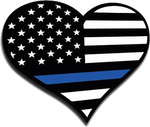 Heart Thin Blue Line Sticker