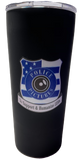 Black 20 oz Tumbler with Sticker logo