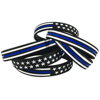 Thin Blue Line American Flag Wristband