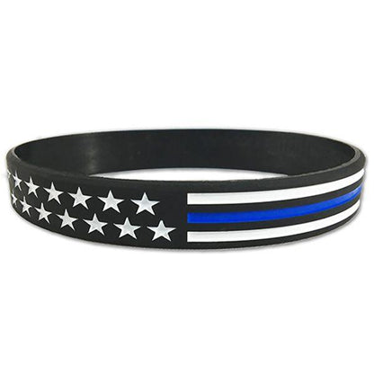 Thin Blue Line American Flag Wristband