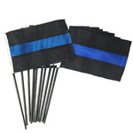 Thin Blue Line Flag 4 x 6 inches Stick Flag