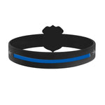 Thin Blue Line Shield Silicone Wristband