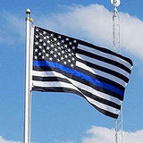 Thin Blue Line American Flag With Grommets