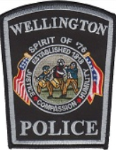 Wellington Police Department Thin Blue Line American Flag Sticker, Reflective