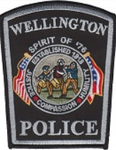 Wellington Police Department Thin Blue Line American Flag Sticker, Reflective