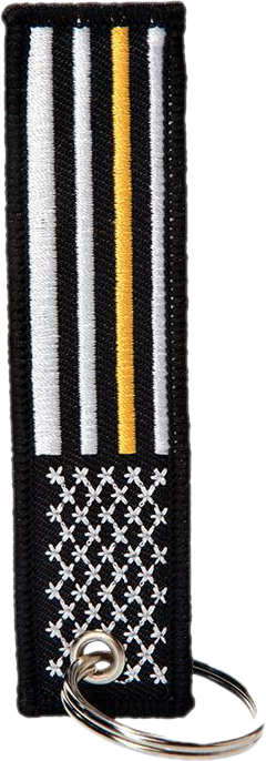 Thin Gold Line Dispatcher American Flag Patch Key Chain